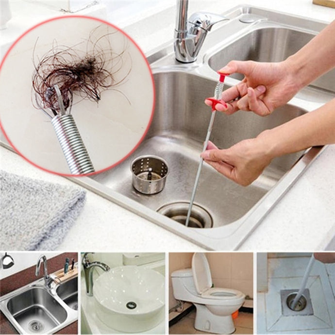 1PC About 60cm Kitchen Tool Pipeline Suction Cup Pipe Dredger Sink Bath Bathtub Sewer Tool Kitchen Accessories 100gA