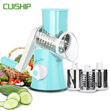Load image into Gallery viewer, CUISHIP Vegetable Cutter Round Mandoline Slicer Potato Carrot Grater Slicer with 3 Stainless Steel Chopper Blades Kitchen Tool