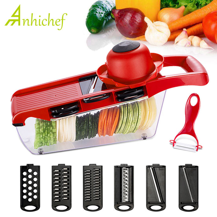 Manual Vegetable Cutter With Steel Blade Potato Peeler Carrot Grater Mandoline Vegetable Slicer Kitchen Accessories