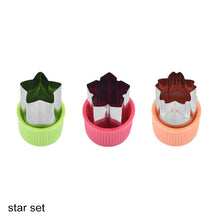 Load image into Gallery viewer, 3Pcs Portable Star Heart Shape Stainless Steel Fruit Cutting Die Cook Tools Plastic Handle Vegetables Cutter Kitchen Gadgets