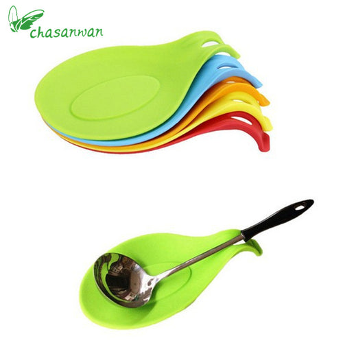 1Pc Kitchen Accessories Small Silicone Spoon Mat,Spatula European Style Spoon Pad for Kitchen Gadget Kitchen Goods Kitchen Tools